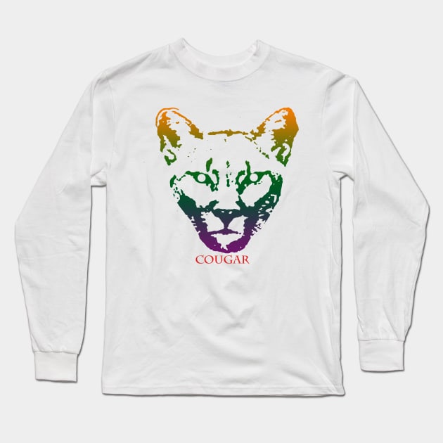 The cougar head is Violet, Green, Orange Long Sleeve T-Shirt by best seller shop